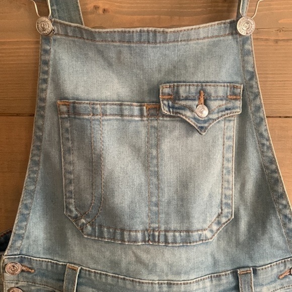 True Religion Spring Daze Flap-Pocket Boyfriend Overalls - Picture 10 of 12
